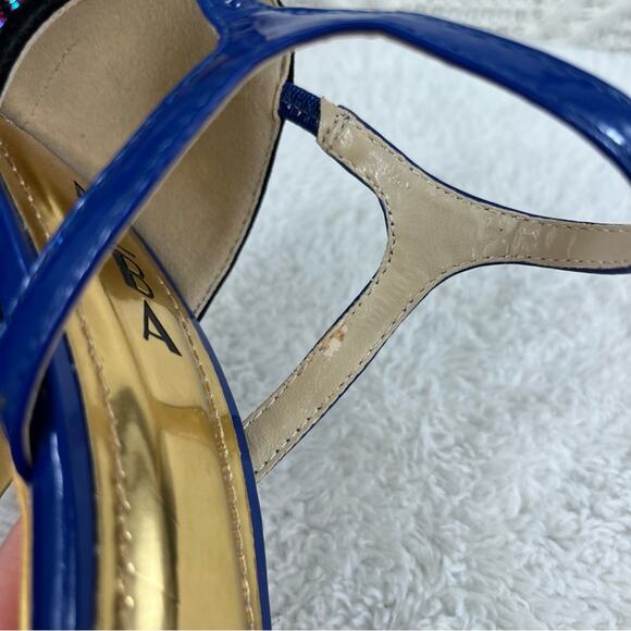 ALBA Multicolored Rhinestone Bejewled Super High Stiletto Heels Open Toe Pumps 9 - Picture 7 of 10